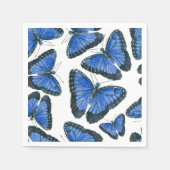 Serviette En Papier Modèle motif de papillon bleu morpho (Devant)