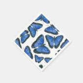 Serviette En Papier Modèle motif de papillon bleu morpho (Coin)