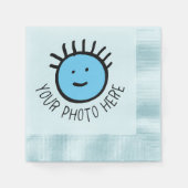 Serviette En Papier Modèle NAPKINS DE PAPIER BLEU Photo personnalisée (Devant)