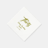 Serviette En Papier modèle or 30e anniversaire ajouter nom date année (Coin)