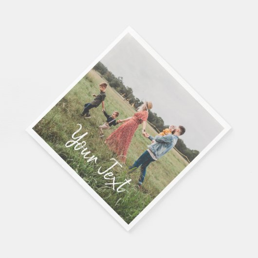 Serviette En Papier Modèle photo et texte personnalisé (Coin)