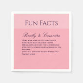 Serviette En Papier Modèle rose vif Mariage Fun Facts Napkin (Devant)