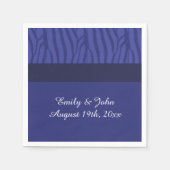 Serviette En Papier Modèle Royal Blue Zebra (Devant)