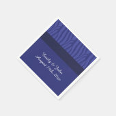 Serviette En Papier Modèle Royal Blue Zebra (Coin)