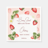 Serviette En Papier Modèle sucré baby shower fraise (Devant)