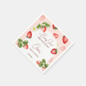 Serviette En Papier Modèle sucré baby shower fraise (Coin)