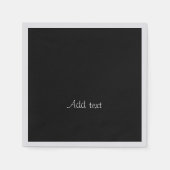 Serviette En Papier Modèle, texte blanc sur minuit noir (Devant)
