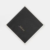 Serviette En Papier Modèle, texte or sur minuit noir (Coin)