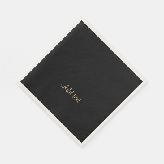 Serviette En Papier Modèle, texte or sur minuit noir (Coin)