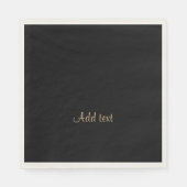 Serviette En Papier Modèle, texte or sur minuit noir (Devant)