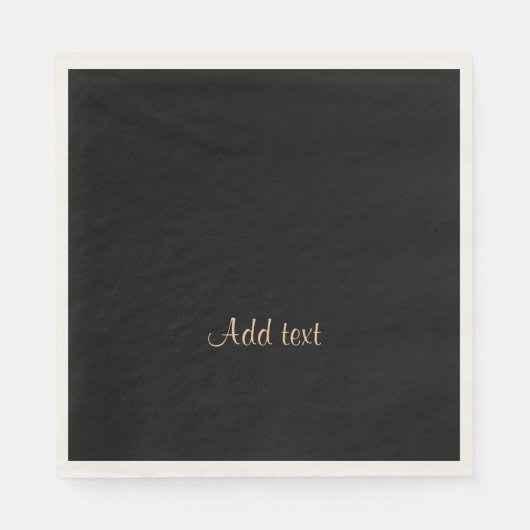 Serviette En Papier Modèle, texte or sur minuit noir (Devant)