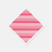 Serviette En Papier Modèle vierge rayé rose rouge blanc moderne (Coin)