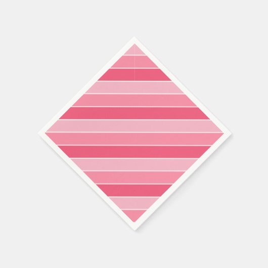 Serviette En Papier Modèle vierge rayé rose rouge blanc moderne (Coin)