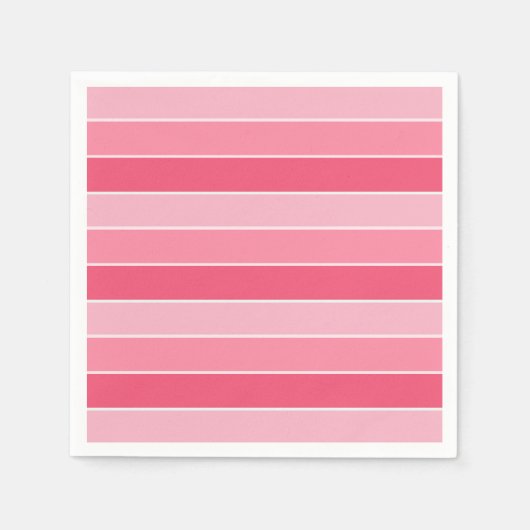 Serviette En Papier Modèle vierge rayé rose rouge blanc personnalisé (Devant)