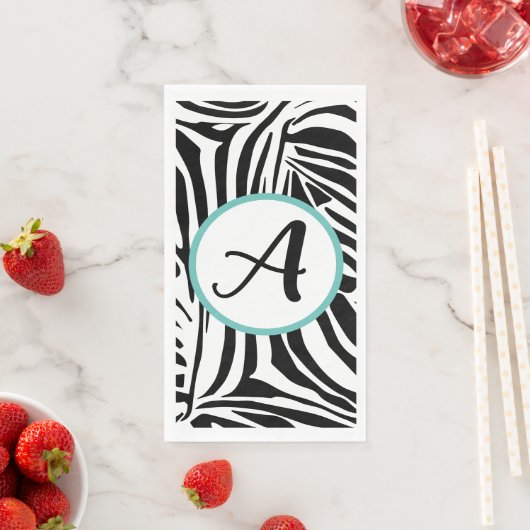 Serviette En Papier Modèle Zebra (En situation)
