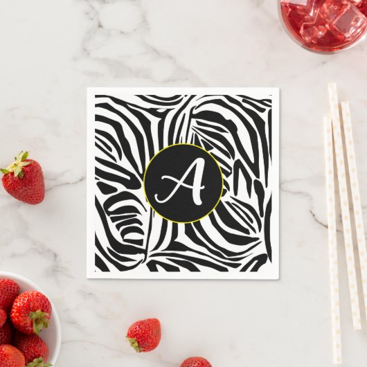 Serviette En Papier Modèle Zebra (En situation)