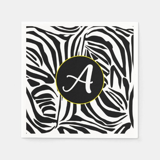 Serviette En Papier Modèle Zebra (Devant)