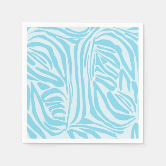 Serviette En Papier Modèle Zèbre Bleu (Devant)