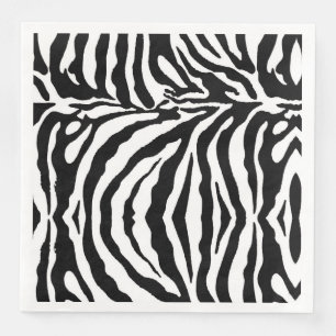 Serviette En Papier Modèle zèbre noir et blanc, animaux safari