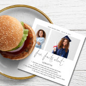 Serviette En Papier Modern 2 Script Photo Fun Facts Graduation Party