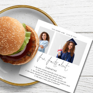 Serviette En Papier Modern 2 Script Photo Fun Facts Graduation Party