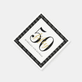 Serviette En Papier Modern 50th Birthday Party Black And White (Coin)