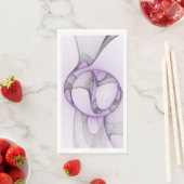 Serviette En Papier Modern Abstract Fractal Art Lavender Gray (En situation)