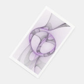Serviette En Papier Modern Abstract Fractal Art Lavender Gray (Coin)