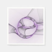 Serviette En Papier Modern Abstract Fractal Art Lavender Gray (Devant)