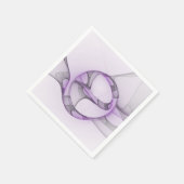 Serviette En Papier Modern Abstract Fractal Art Lavender Gray (Coin)