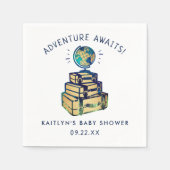 Serviette En Papier Modern Adventure Travel Baby shower (Devant)