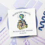 Serviette En Papier Modern Adventure Travel Baby shower<br><div class="desc">Célébrez dans le style avec ces serviettes de baby shower à la mode. Ce design est facile à personnaliser avec votre libellé d'événement spécial et vos invités seront ravis quand ils verront ces fabuleuses serviettes.</div>