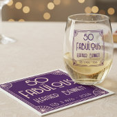 Serviette En Papier Modern Art Deco 50 and Fabulous Birthday