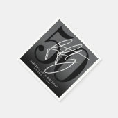 Serviette En Papier Modern Black 50th Birthday Party (Coin)