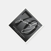 Serviette En Papier Modern Black 70th Birthday Party (Coin)