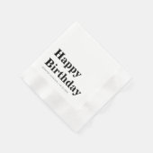 Serviette En Papier Modern Black And White Birthday (Coin)