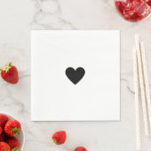 Serviette En Papier Modern Black and White Heart (En situation)
