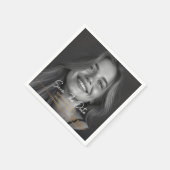 Serviette En Papier Modern Black and White Photo 21st Birthday Save th (Coin)