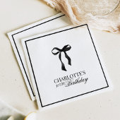 Serviette En Papier Modern Black Bow Birthday