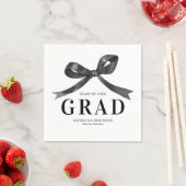 Serviette En Papier Modern Black Bow Graduation Party (En situation)