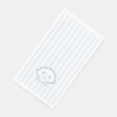 Serviette En Papier Modern Blue And White Coastal Monogram Wedding (Coin)