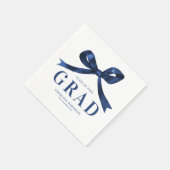 Serviette En Papier Modern Blue Bow Graduation Party (Coin)