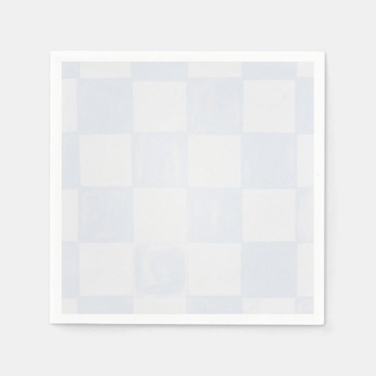 Serviette En Papier Modern Blue Checkered Baby Shower (Devant)
