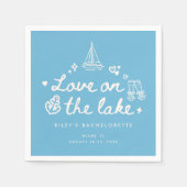 Serviette En Papier Modern Blue Script Lake Bachelorette Weekend (Devant)