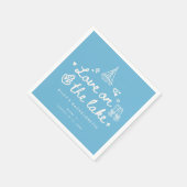 Serviette En Papier Modern Blue Script Lake Bachelorette Weekend (Coin)