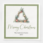 Serviette En Papier Modern Bohemian Earthy Neutral Christmas Napkins (Devant)