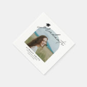 Serviette En Papier Modern Boho Arch Photo Graduation Party (Coin)