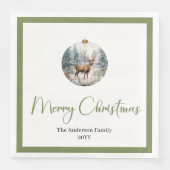 Serviette En Papier Modern Boho Christmas Scene Botanical Dinner (Devant)