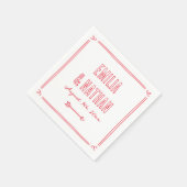 Serviette En Papier Modern Bold Retro Hand Drawn Cupid Wedding (Coin)