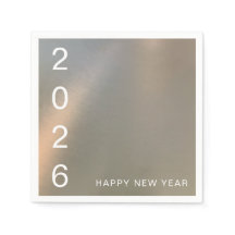 Modern Brushed Metal Custom Happy New Year Party